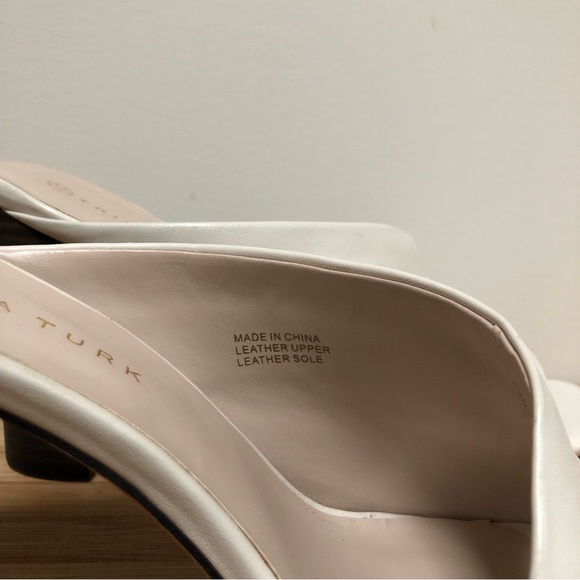 Trina Turk Open Toe Leather Asymmetrical Heeled Mule - Picture 10 of 11